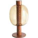 Beliani - lampe de table moderne en aluminium lumi�re led int�rieur sans fil abat - jour en verre marron ...