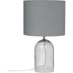 Beliani - lampe de chevet lampe de table grise en verre et tissu abat - jour rond e27 max 40w design ...
