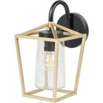 Lanterne murale d'extrieur dore en mtal et verre design moderne ordie