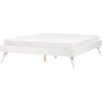 Beliani - lit double moderne 160 x 200 cm sommier  lattes chambre  coucher blanc berric