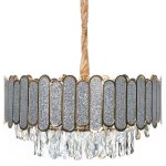 Beliani - lustre glamour suspendu en m�tal laiton et cristaux de verre transparent aguarico