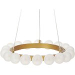 Beliani - lustre rond � 18 emplacements d'ampoule en m�tal et verre dor� el�gant georges