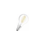 Ampoule led verre transparent, sph�re e14, 4w, blanc chaud.