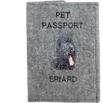 Berger fran�ais briard, berger de brie - prot�ge passeport pour chien, prot�ge document, cadeau voyage ...