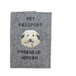 Berger des pyrnes - protge passeport pour chien, protge document, cadeau voyage art - dog