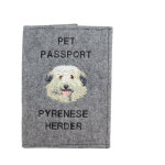 Berger des pyr�n�es - prot�ge passeport pour chien, prot�ge document, cadeau voyage art - dog