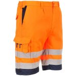 Bermuda haute visibilit� hivis poly - coton portwest orange / marine m