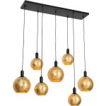 Bert - suspension multiples - 7 lumi�re - l 135 cm - noir et or - design - �clairage int�rieur - salon ...