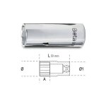 Beta douille 6 pans1 / 4  srie longue - 900l - x 1 - 50 mm - 1 / 4'' - 10 mm - 6 pans