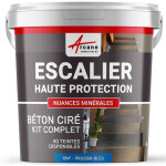 B�ton cir� escalier, kit complet - 10 m� (en 2 couches) bleu prusse - arcane industries