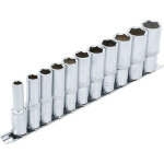 Jeu de 11 douilles extra longues 6 pans carre cliquet de 3 / 8 bgs - 8 a 19 mm Jeu de 11 douilles extra longues 6 pans carre cliquet de 3 / 8 bgs - 8 a 19 mm