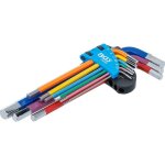 Jeu de cls allen multicolore six pans femelle 1, 5 - 10 mm 9 pices