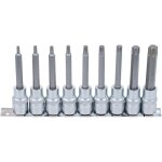Jeu de douilles à embouts carré femelle 12, 5 mm (1 / 2') profil t (pour torx) 9 pièces Jeu de douilles à embouts carré femelle 12, 5 mm (1 / 2') profil t (pour torx) 9 pièces