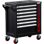 Bgs technic - servante d'atelier 7 tiroirs 1 porte lat�rale vide