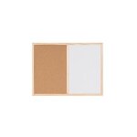 Tableau mixte lige / blanc laqu magntique cadre bois 60 x 90 cm bi - office