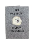 Bichon fris, chien de tenerife - protge passeport pour chien, protge document, cadeau voyage art - ...