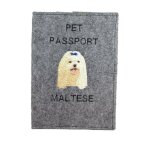 Bichon maltais, maltais - prot�ge passeport pour chien, prot�ge document, cadeau voyage de art - dog