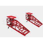 Lot de 2 rampes de levage avec cric hydraulique 2000 kg