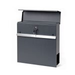 Bigb - boite aux lettres design murale avec porte - journal 37x37x10, 5cm anthracite et argent