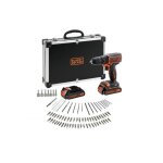 Jamais utilis] black + decker bdcdc18bafc - perceuse - visseuse - batterie li ion 2x18 v + 80 accessoires ...