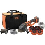 Black&decker - meuleuse d'angle sans fil 18v - black + decker - avec 1 batterie 18 v 4, 0 ah + 5 disques ... Black&decker - meuleuse d'angle sans fil 18v - black + decker - avec 1 batterie 18 v 4, 0 ah + 5 disques ...