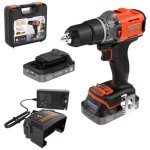 Black + decker outillage - perceuse  percussion sans fil 18v, 2 batteries li - ion 2, 0 ah, chargeur ...