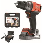 Black + decker outillage - perceuse - visseuse sans fil 18 v, 1 batterie 2, 0 ah li - ion, chargeur bcd382d1xk ...