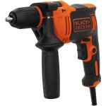 Black&decker - perceuse � percussion filaire 710w black + decker beh710 - qs + 4 forets de per�age