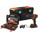 Black + decker perceuse � percussion sans fil - 18 v - 1, 5 ah - 2 vitesses - 104 accessoires - livr�e ...