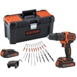 Black&decker - perceuse - visseuse black + decker bdchd18c2ta - qw a percussion 18v (2 batteries)