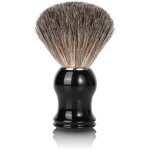 Blaireau de rasage pour homme, fait main, en poils de blaireau, compatible avec tous les rasoirs (avec ...