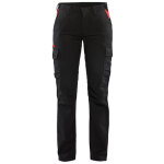 Blaklader - pantalon industrie stretch 2d femme 7144 - noir / rouge l - fr(44) - se(c42) - courtes
