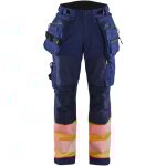 Pantalon softshell haute visibilit classe 1 femme 7114 - marine / orange m - fr(40) - se(c38) - courtes ...