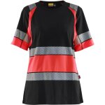 Blaklader - t - shirt de travail haute visibilit femme classe 1 3410 - noir / rouge fluo l