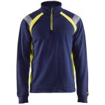 Blaklader - sweat haute visibilit col camionneur marine / jaune l