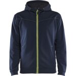 Blaklader - sweat de travail zippé à capuche 3363 - bleu marine foncé / jaune l Blaklader - sweat de travail zippé à capuche 3363 - bleu marine foncé / jaune l