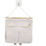 (blanc) 1 sac de rangement suspendu, sac de rangement mural, rangement suspendu, 3 compartiments avec, ...