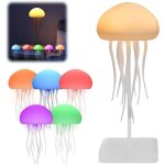 (blanc)lampe en forme de m�duse, lumi�re de nuit tamis�e avec m�duse dansante, vielleuse avec contr�le ...