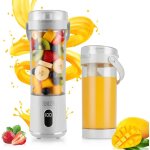 Blender portable 600ml sans fil mini blender usb blender personnel rechargeable puissance de coupe forte ...
