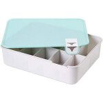 (bleu) bo�te � chaussures en plastique, sous - v�tements, chaussettes, couvercle d'�tag�re empilable, ...