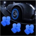 (bleu)bouchon valve pneu voiture fluorescent, 12 pcs lumineux valve pneu voiture avec lumineux couverture, ...