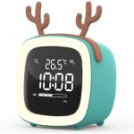 Bleu cerf mignon dessin anim� enfants �tudiants avec smart petit r�veil horloge personnalis�e horloge ...
