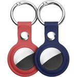 Bleu, rouge)airtag tuis de protection en cuir, airtag porte cl, 2pcs tui anti - rayures portable pour ...