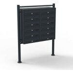 Bloc 12 boites aux lettres sur pieds 12 entr�es courrier noir