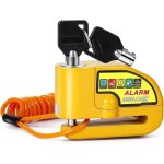 Bloc disque alarme antivol moto bloque disque scooter disc lock avec alarme de 110db, 2cl�s, 1. 5m c�ble ...