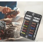 Blocs fusible lame atc / ato, porte fusible voiture, bo�te fusibles voiture 12 voies avec indicateur ...