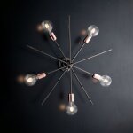 Bonetti illumina - bloom plafonnier en fer chrom noir et cuivre 5 lumires h. 22 d. 65 bl200 - pl5 - ...