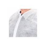 Blouse jetable en polypropyl�ne blanche avec zip, homme, taille xl - lot de 5 - maxiburo