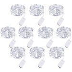 Lot de 10 guirlandes lumineuses led  piles, 1m fil de cuivre 10 ampoules led pour chambre maison fte ...