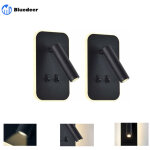 Bluedeer ? applique murale chambre led ? lot de 2 liseuses orientables 3000k ? aluminium noir ? installation ...